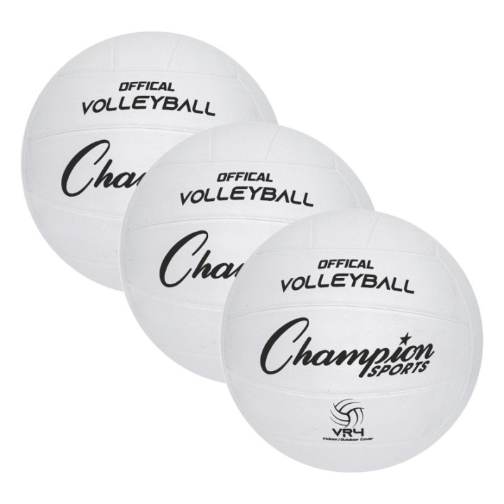 Champion Sports Rubber Volleyball, Official Size, Pack of 3