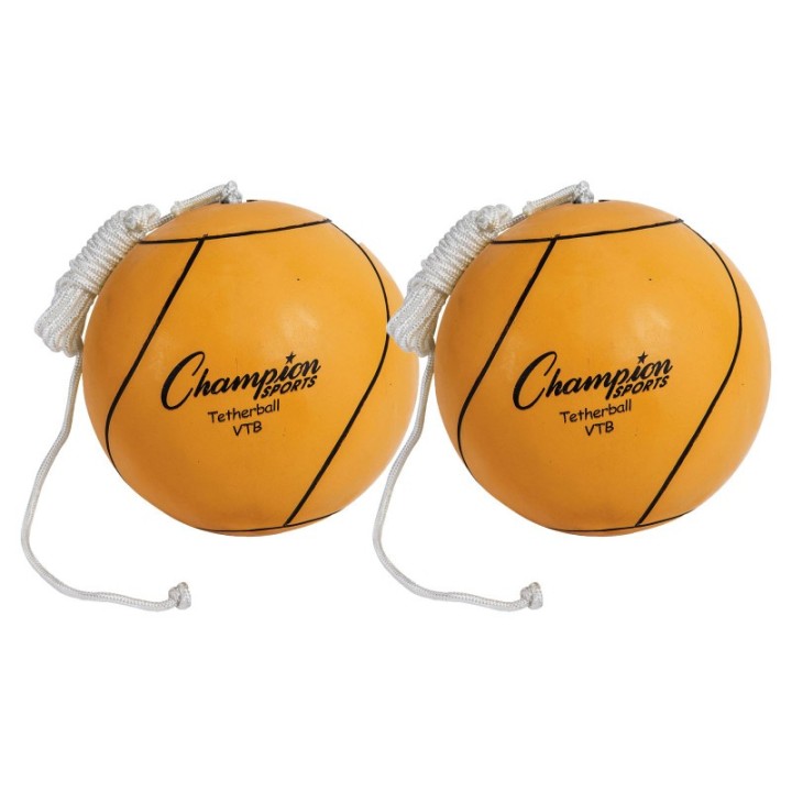 Champion Sports Tether Ball, Optic Yellow, Pack of 2