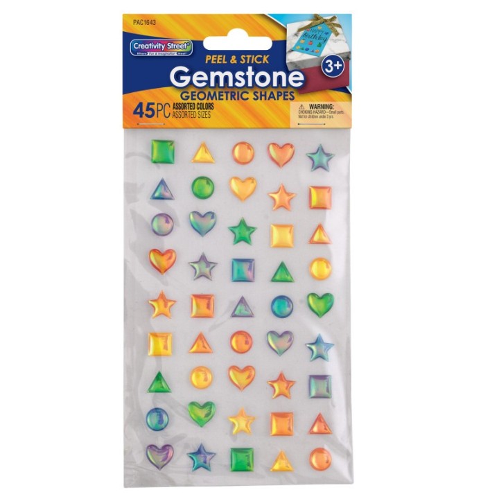 Creativity Street® Peel and Stick Gemstone Stickers, Assorted Sizes, 45 Pieces