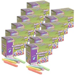 Pacon® Blackboard Chalk, 5 Assorted Colors, 3/8" x 3-1/4", 60 Pieces Per Pack, 12 Packs