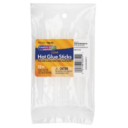 Creativity Street® Hot Glue Sticks, Clear, 4" x 0.3125", 12 Pieces