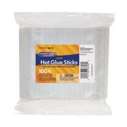 Creativity Street® Hot Glue Sticks Classroom Pack, Clear, 4" x 0.27", 100 Pieces