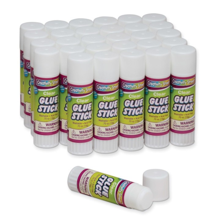Creativity Street® Glue Sticks, Clear, 0.70 oz., 30 Count