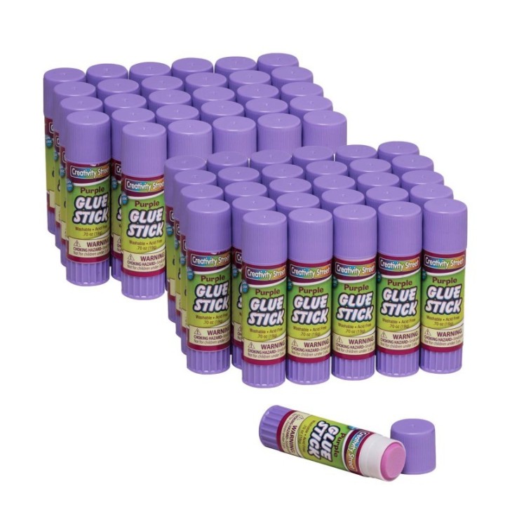 Creativity Street® Glue Sticks, Purple, 0.70 oz., 30 Per Pack, 2 Packs