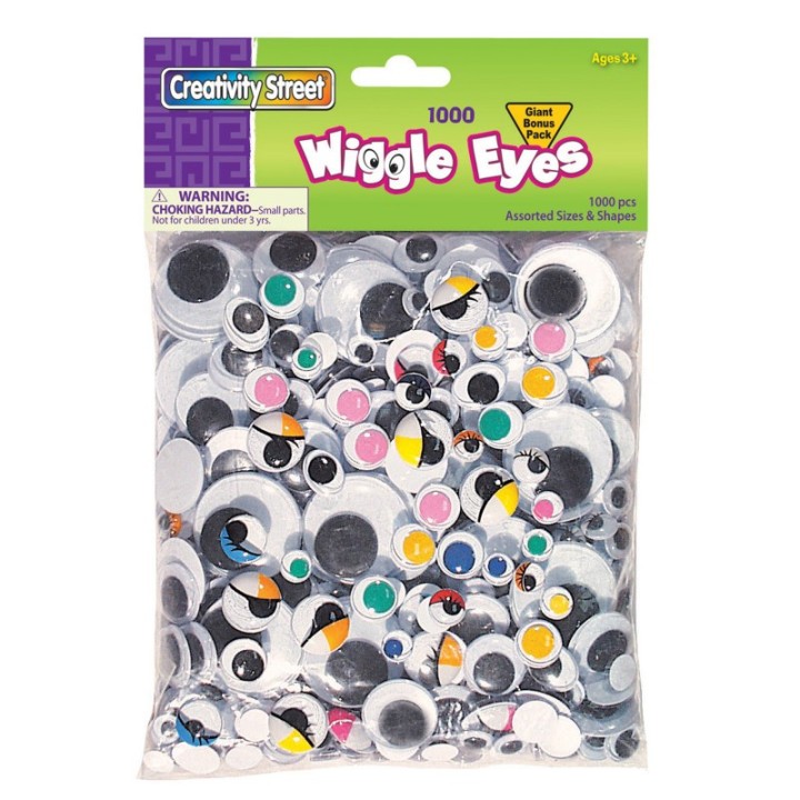 Creativity Street® Wiggle Eyes Classroom Pack, Assorted Colors, Shapes & Sizes, 1000 Pieces