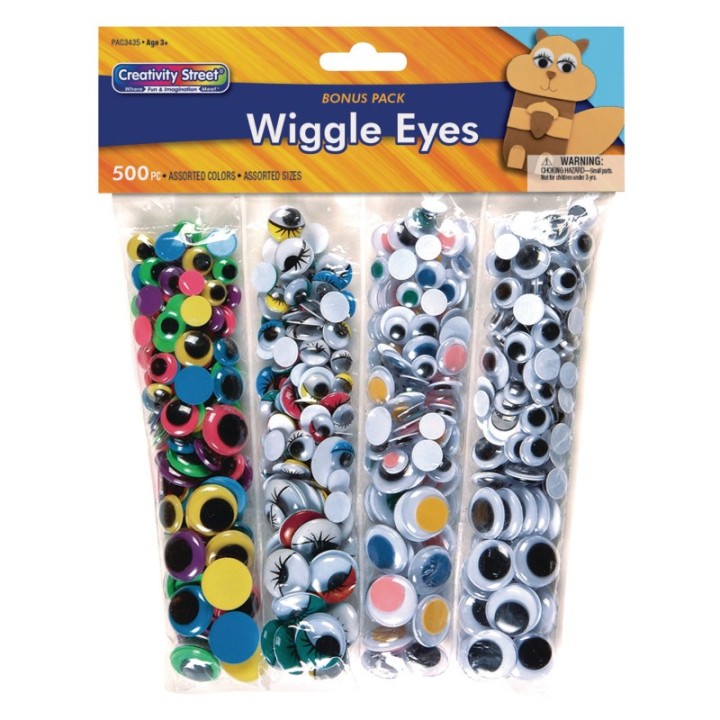 Creativity Street® Wiggle Eyes, Assorted Colors & Sizes, 500 Pieces