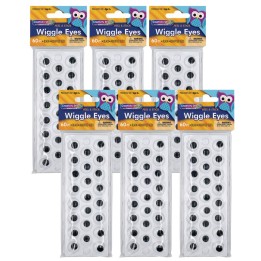 Creativity Street® Peel & Stick Wiggle Eyes on Sheets, Black, Assorted Sizes, 60 Per Pack, 6 Packs