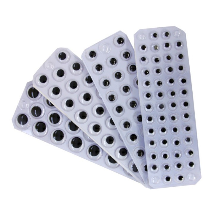 Creativity Street® Peel & Stick Wiggle Eyes on Sheets, Black, Assorted Sizes, 137 Pieces