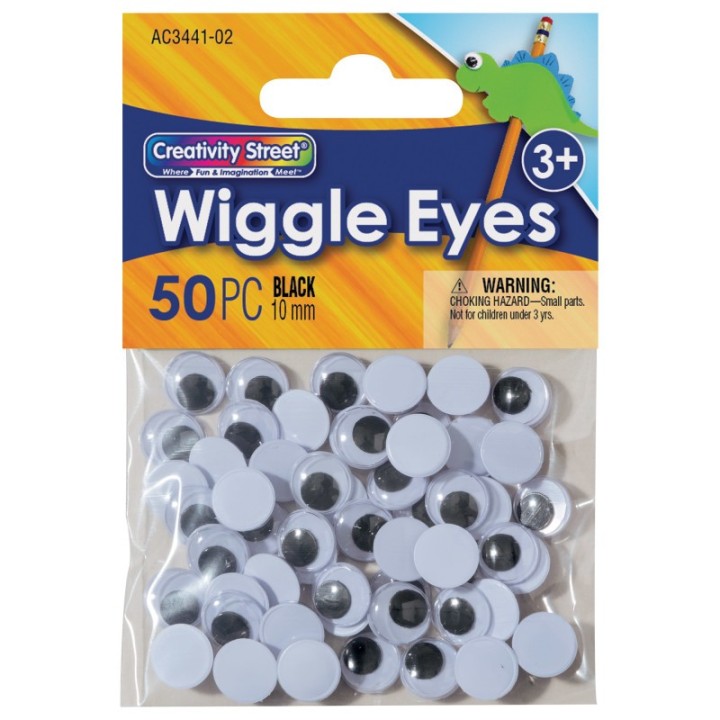 Creativity Street® Wiggle Eyes, Black, 10 mm, 50 Pieces