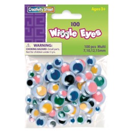 Creativity Street® Wiggle Eyes, Multi-Color, Assorted Sizes, 100 Pieces