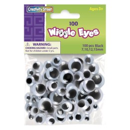 Creativity Street® Wiggle Eyes, Black, Assorted Sizes, 100 Pieces