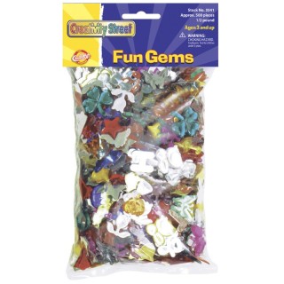 Creativity Street® Fun Gems, Assorted Shapes, Colors & Sizes, 0.5 lb.