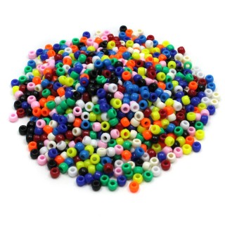 Creativity Street® Pony Beads, Assorted Bright Hues, 6 mm x 9 mm, 1000 Pieces