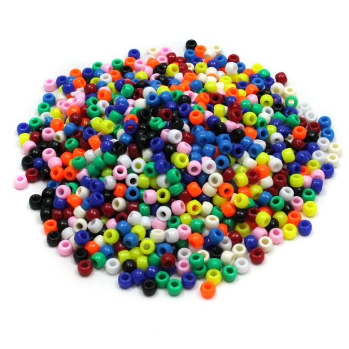 Creativity Street® Pony Beads, Assorted Bright Hues, 6 mm x 9 mm, 1000 Pieces