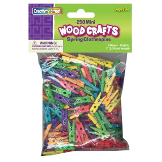 Creativity Street® Mini Spring Clothespins, Bright Hues Assorted, 1", 250 Pieces