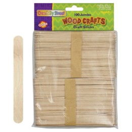 Creativity Street® Jumbo Craft Sticks, Natural, 6" x .75", 100 Pieces