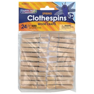 Creativity Street® Spring Clothespins, Natural, 1.75", 24 Pieces