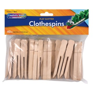 Creativity Street® Flat Slotted Clothespins, Natural, 3.75", 40 Pieces