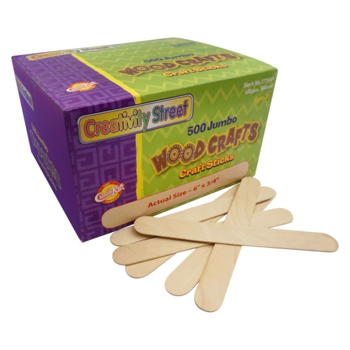 Creativity Street® Jumbo Craft Sticks, Natural, 6" x 0.75", 500 Pieces
