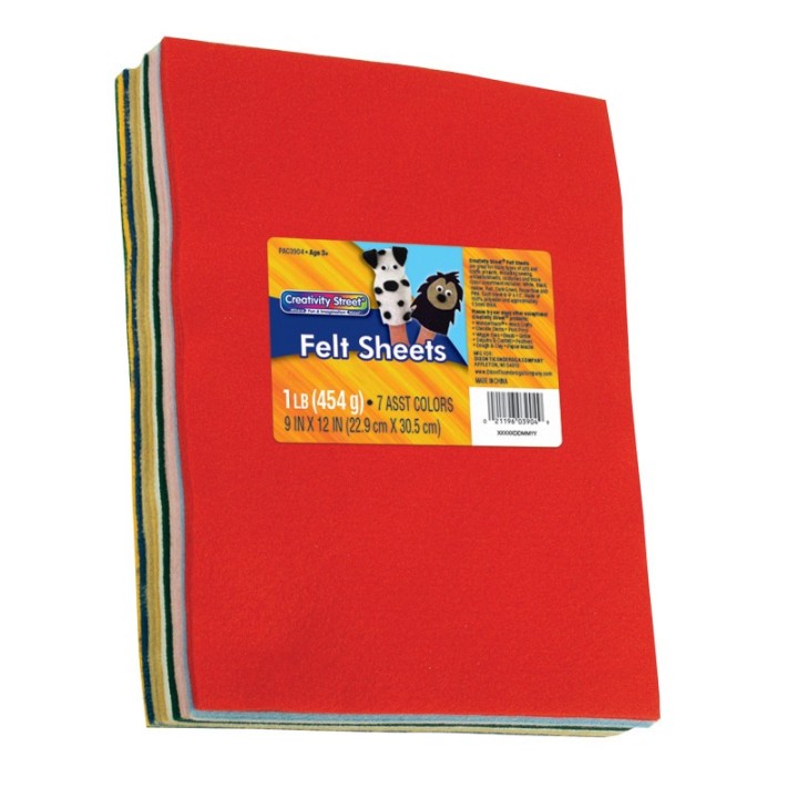 Creativity Street® Felt Sheets, 7 Assorted Colors, 9" x 12", 1 lb.