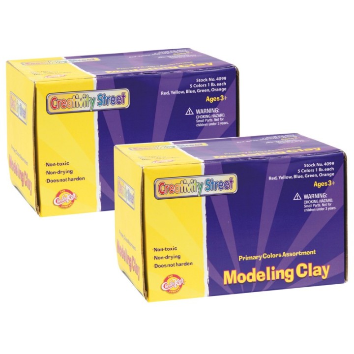 Creativity Street® Modeling Clay, 5 Primary Color Assortment, 5 sticks/5 lbs. Per Set, 2 Sets