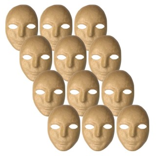 Creativity Street® Papier Maché Mask, 8" x 5-1/4", Pack of 12