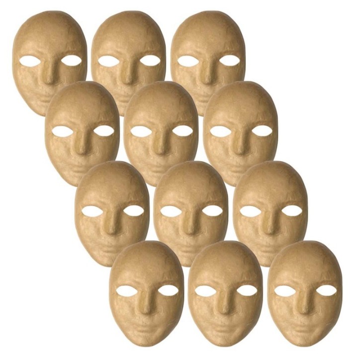 Creativity Street® Papier Maché Mask, 8" x 5-1/4", Pack of 12