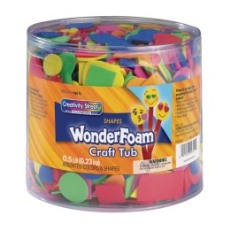 Creativity Street® WonderFoam® Craft Tub, Foam Shapes, Assorted Sizes, 1/2 lb.