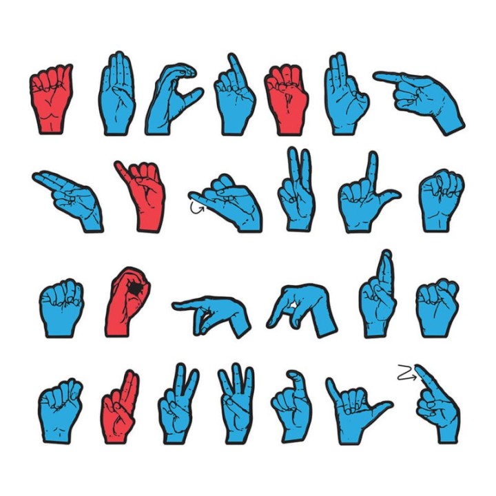 WonderFoam® Magnetic Sign Language Letters, Red & Blue Colors, Assorted Sizes, 26 Pieces