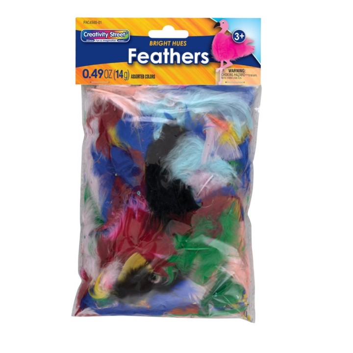 Creativity Street® Turkey Plumage Feathers, Assorted Bright Hues, Assorted Sizes, 14 grams