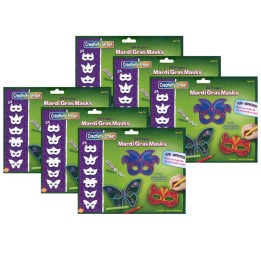 Creativity Street® Die-Cut Paper Masks, Mardi Gras Assortment, Assorted Sizes, 24 Pieces Per Pack, 6 Packs
