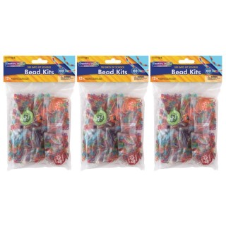 Creativity Street® 100 Days of School Bead Kit, Assorted Sizes, 12 Kits Per Pack, 3 Packs