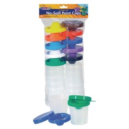 Creativity Street® No-Spill Round Paint Cups with Colored Lids, 3" Dia., 10 Cups