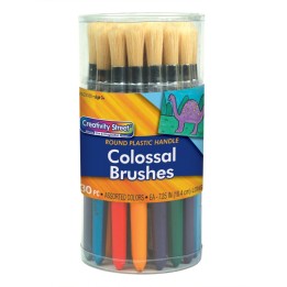 Creativity Street® Colossal Brushes, Round, Assorted Colors, 7.25" Long, 30 Brushes