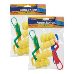Creativity Street® Foam Rollers, 4 Patterns, 4 Per Pack, 2 Packs