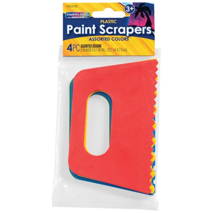 Creativity Street® Paint Scrapers, Assorted 4 Patterns, 5" Wide, 4 Count