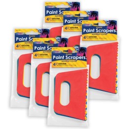 Creativity Street® Paint Scrapers, Assorted 4 Patterns, 5" Wide, 4 Per Pack, 6 Packs