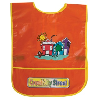 Creativity Street® Children's Artist Smock, Ages 3 to 8, Orange, 15" x 12", 1 Piece