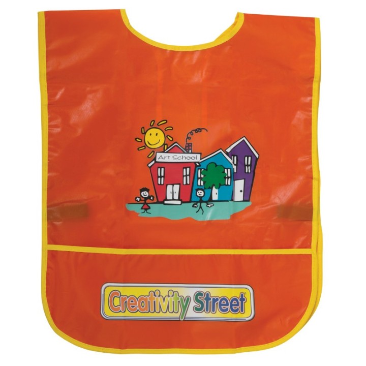 Creativity Street® Children's Artist Smock, Ages 3 to 8, Orange, 15" x 12", 1 Piece