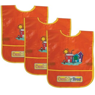 Creativity Street® Children's Artist Smock, Ages 3 to 8, Orange, 15" x 12", Pack of 3