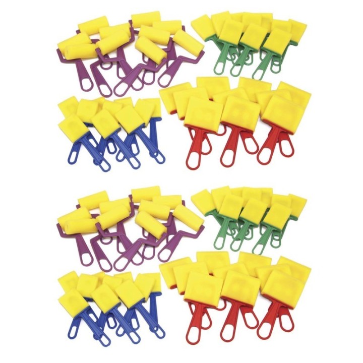 Creativity Street® Foam Brush Classroom Pack, Assorted Colors & Sizes, 40 Pieces Per Pack, 2 Packs