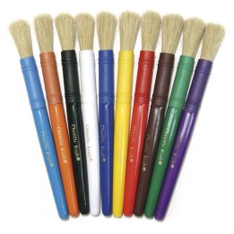 Creativity Street® Beginner Paint Brushes, 10 Assorted Colors, 7" Long, 10 Brushes