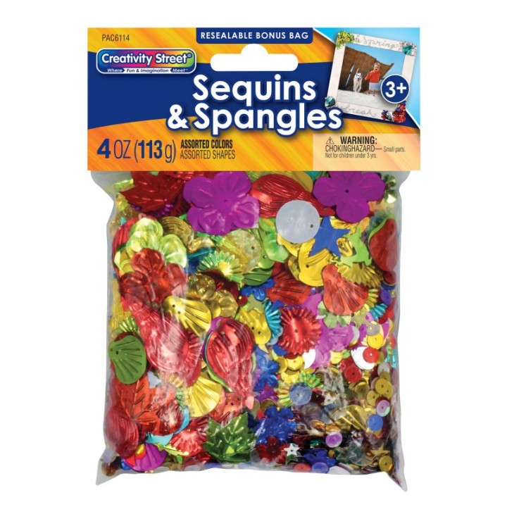 Creativity Street® Sequins & Spangles, Assorted Colors, Assorted Sizes, 4 oz.