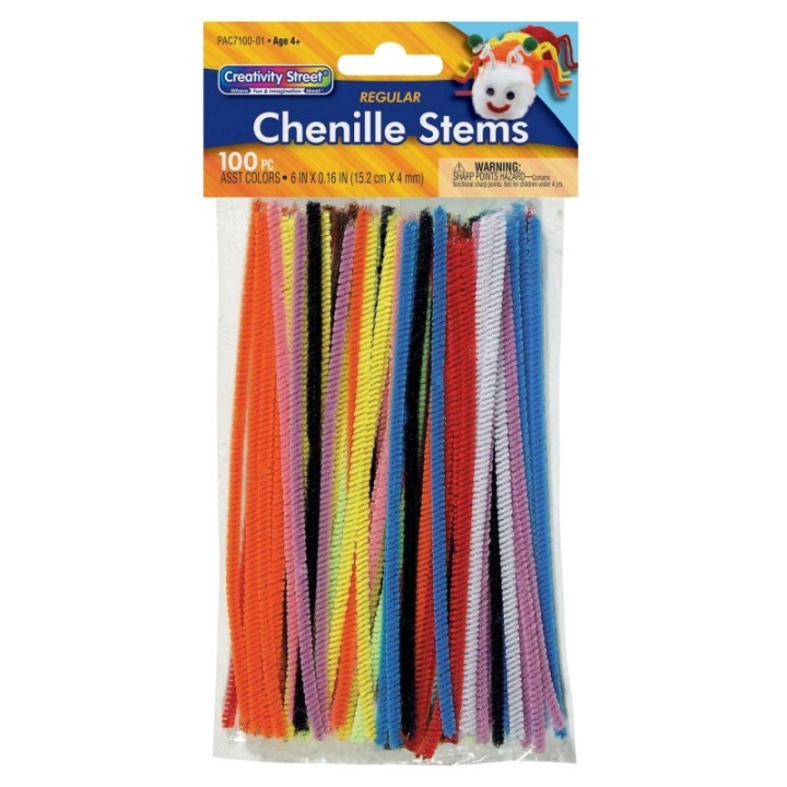 Creativity Street® Regular Stems, Assorted Colors, 6" x 4 mm, 100 Count