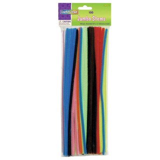 Creativity Street® Jumbo Stems, Assorted, 12" x 6 mm, 100 Pieces