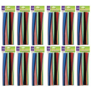 Creativity Street® Jumbo Stems, Assorted, 12" x 6 mm, 100 Pieces Per Pack, 12 Packs