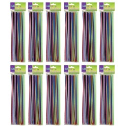 Creativity Street® Regular Stems, Assorted Colors, 12" x 4 mm, 100 Pieces Per Pack, 12 Packs