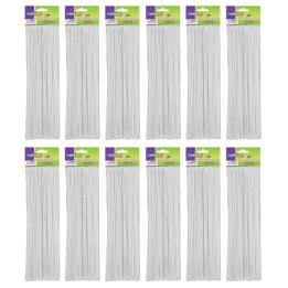 Creativity Street® Regular Stems, White, 12" x 4 mm, 100 Per Pack, 12 Packs