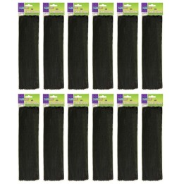 Creativity Street® Regular Stems, Black, 12" x 4 mm, 100 Per Pack, 12 Packs