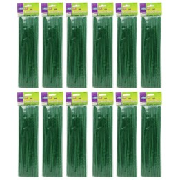 Creativity Street® Regular Stems, Dark Green, 12" x 4 mm, 100 Per Pack, 12 Packs